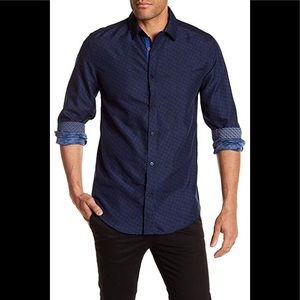 NWT-Berto Romani Printed Slim Fit Button Down